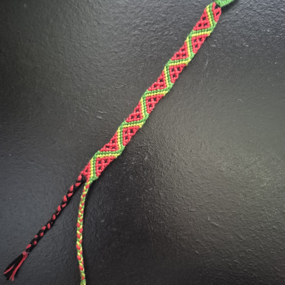 Handmade Red and Green Friendship Bracelet